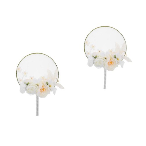 2pcs white embroidered paddle - 2pcs,