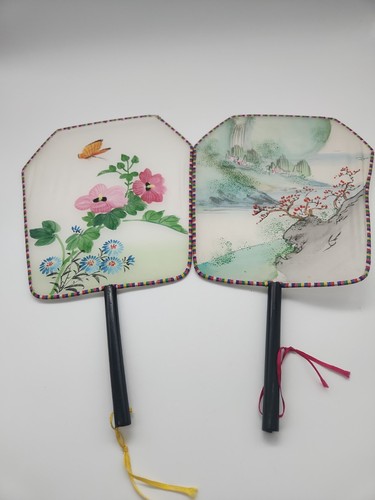Vintage hand painted silk - hand,