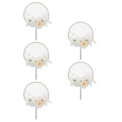 5pcs white embroidered - 5pcs, paddle