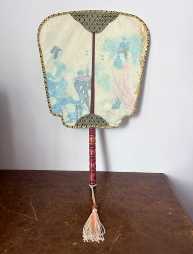 Vintage style paddle hand fan - vintage,