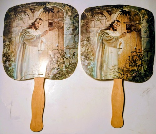 Vtg church hand paddle - paddle, fan